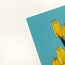Load image into Gallery viewer, A5 Flower Poster - Yellow Tulip (BLUE)
